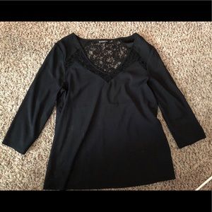 Soft Small Black Lace Shirt from Express